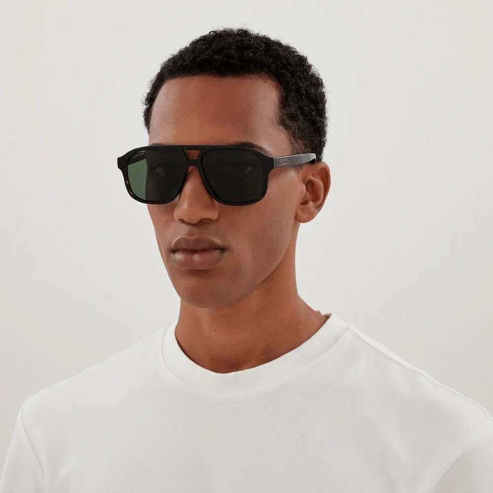 Gucci Men Sunglasses Black Pilot GG1856S 001 NEW AUTHENTIC